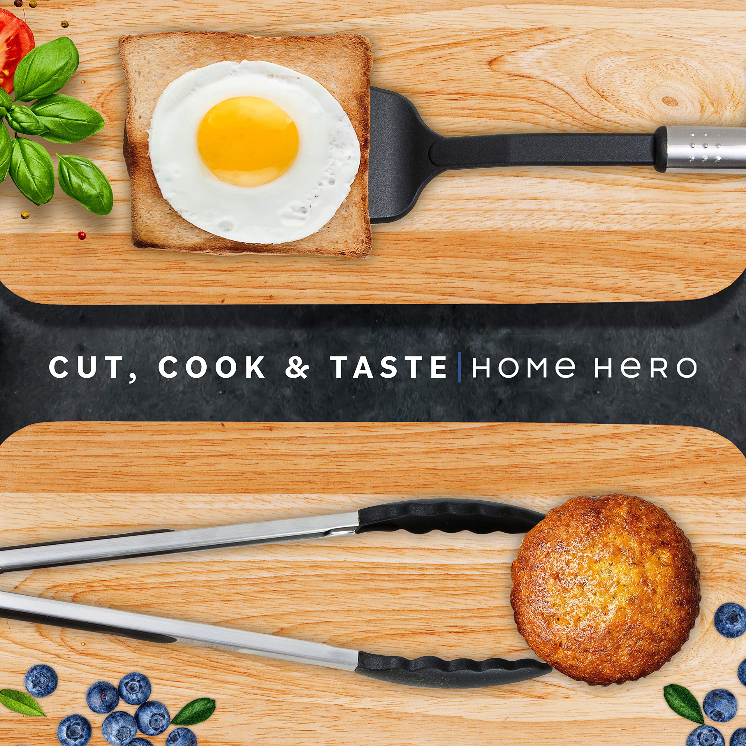 Home Hero 25-pcs Kitchen Utensils Set - Nylon & Stainless Steel Cooking Utensils Set with Spatula - Kitchen Gadgets & Kitchen Tool Gift Set