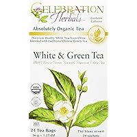 CELEBRATION HERBALS White & Green Tea Organic 24 Bag, 0.02 Pound