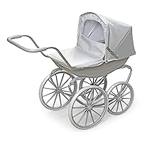 Badger Basket London Toy Doll Pram with Canopy for 18 inch Dolls - Gray