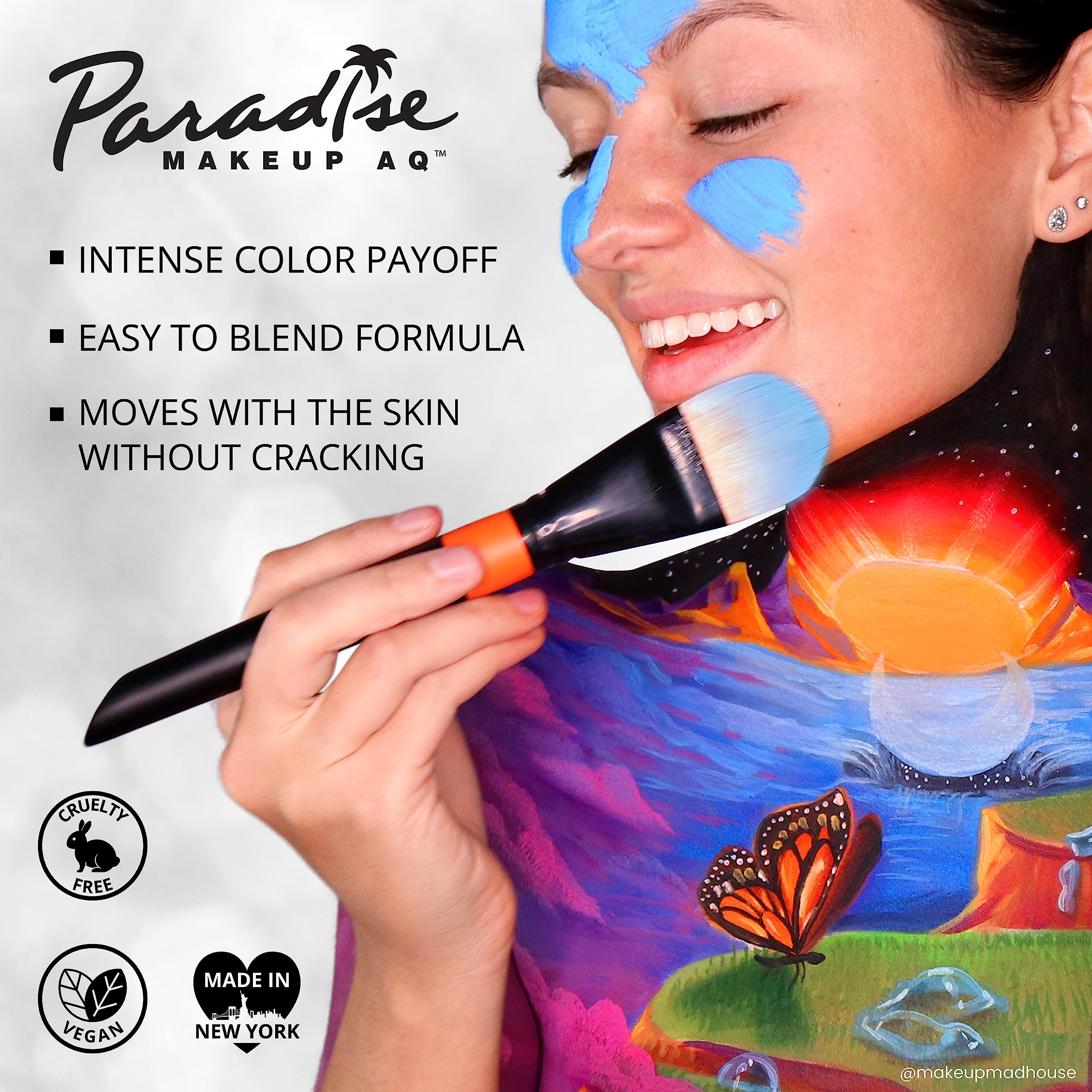 Mehron Makeup Paradise Makeup AQ 30 Color Pro Palette | Magnetic and Refillable Palette | Body Paint & Face Paint | Professional Makeup for Costumes, SFX, Halloween, & Cosplay