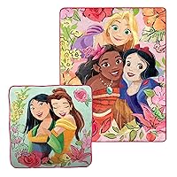 Disney Princess Cloud Stretch Pillow and Silk Touch Throw Blanket Set, 14