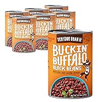 SERIOUS Bean Co Buckin' Buffalo Black Beans, Fully Cooked, Plant-Based Canned Beans, Mild Spice, 6-Pack of 15.75 Oz. Cans