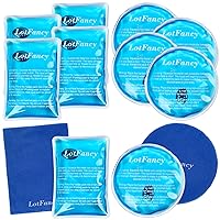 LotFancy Reusable Hand Warmer, 10 Click Activated Heat Packs and 2 Wraps, Gel Heating Pad, Instant Hot Cold Therapy Compress for Pain Relief, Outdoor & Portable Size