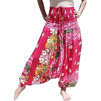 Harem Hippie Boho Aladdin Dashiki Pants for Women, Rayon Harem Pants