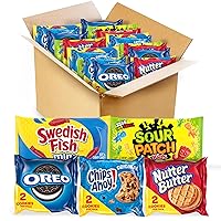 OREO, CHIPS AHOY!, Nutter Butter, SOUR PATCH KIDS & SWEDISH FISH Cookies & Candy Variety Pack, 40 Snack Packs