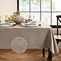 Elrene Home Fashions Laurel Solid Texture Water and Stain Resistant Tablecloth, 52