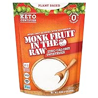 MONK FRUIT IN THE RAW, Natural Monk Fruit Sweetener w/ Erythritol, Sugar-Free Keto, Gluten Free, Zero Calorie, Low Carb, Vegan, Sugar Substitute, 16 oz. Baking Bag (Pack of 1)