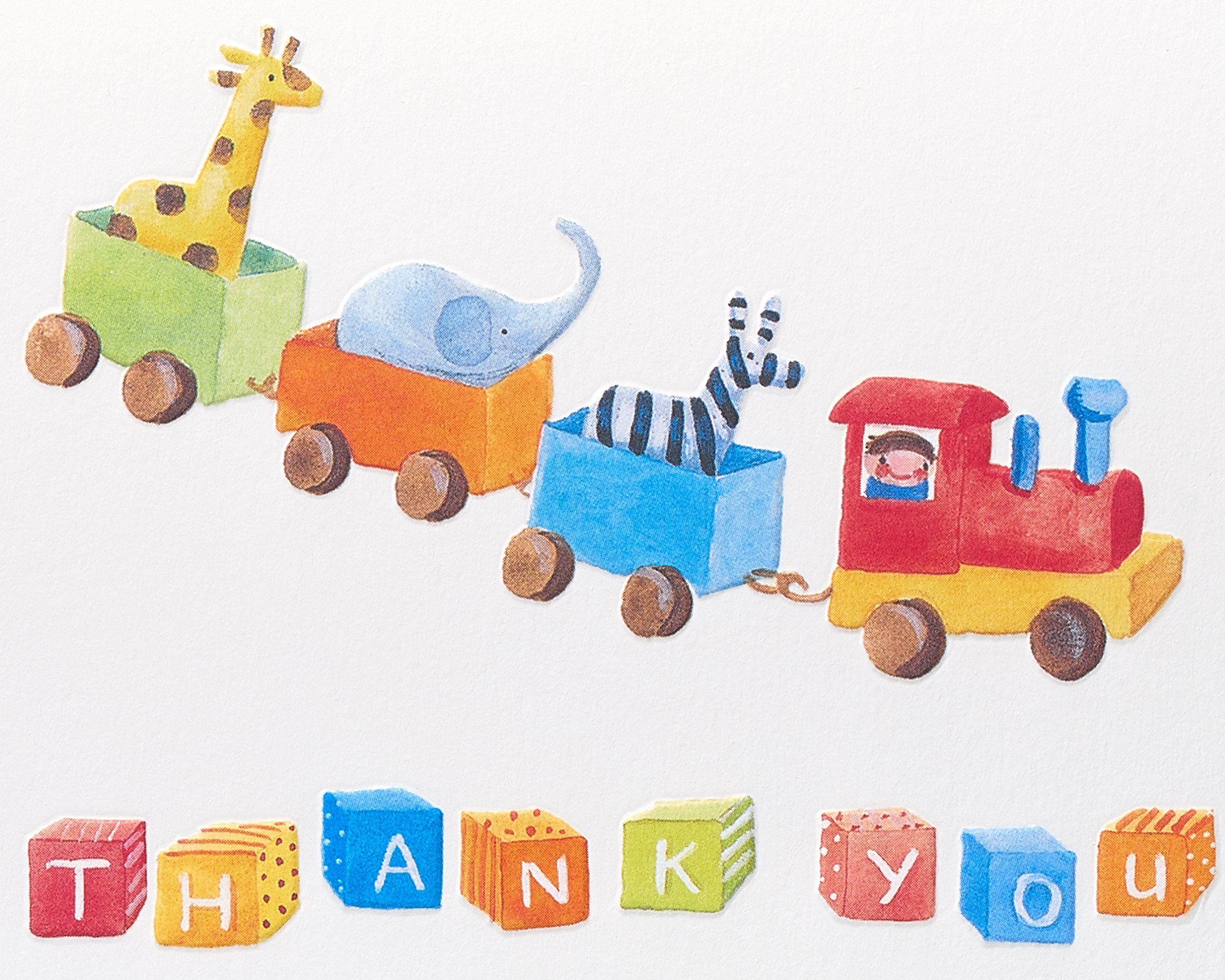 Papyrus Baby Thank You Cards with Envelopes, Toy Train (12-Count)