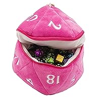 Ultra PRO - Hot Pink D20 Plush Dice Bag - The Perfect Dice Bag for Any RPG Games Like Magic: The Gathering, and D&D, Carry up to 50 Dice in a Stylish Plush Bag and Up Your Game