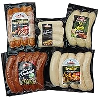 MEISTER'S Grill Package Bratwurst, Cheese Sausage, Smoked Sausage Debrecziner, Rostbratwurst, Bernese Sausages with Cheese & Bacon Food Package