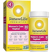 Renew Life Probiotics for Women, 50 Billion CFU Guaranteed, Probiotic Supplement for Digestive, Vaginal & Immune Health, Shelf Stable, Soy, Dairy & Gluten Free, 30 Capsules