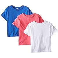 Girls' and Toddlers 3-Pack Short Sleeve Cotton T-Shirt: 2-7Yrs