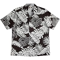 RJC Mens Tropical Leaf Garden Peached Cotton Shirt