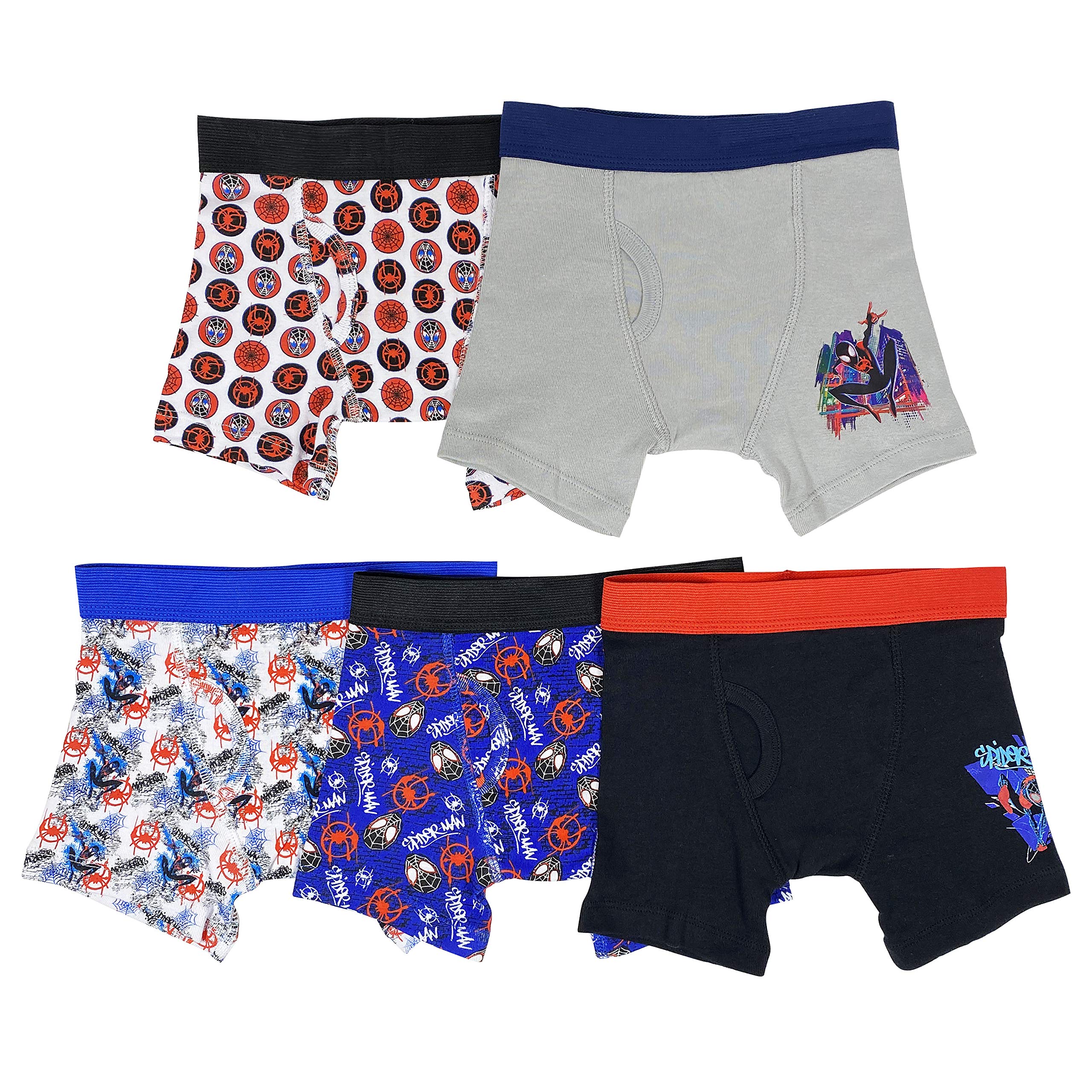 Spiderman Boys' Big Spiderverse Boxer Brief 5-pack, Size :6, Print May Vary