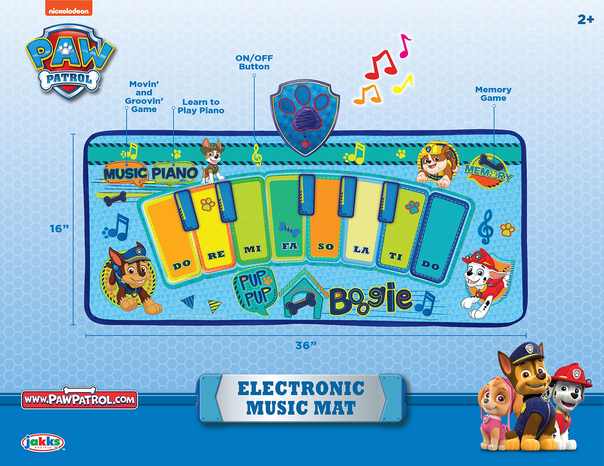 Jakks Pacific Nickelodeon Paw Patrol Pup Boogie Electronic Music Mat Play (68931)