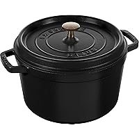 Cast Iron Dutch Oven 5-qt Tall Cocotte, Made in France, Serves 5-6, Matte Black