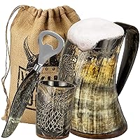 Original Viking Drinking Horn Cup Shot Mug Horn Mug for Beer Wine ale Set of 2 