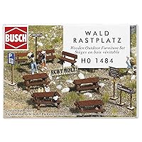 Busch 1484 Wooden Outdoor Furniture HO Scale Scenery Kit