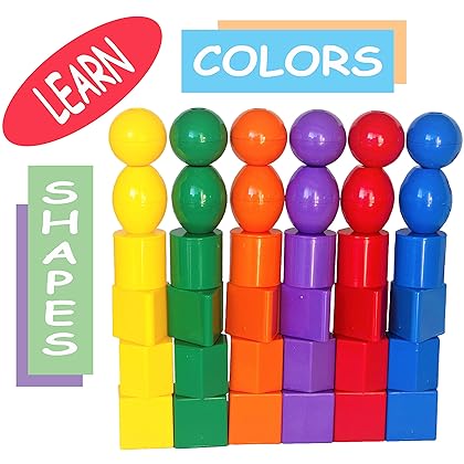 CC O Play Large Lacing Bead Set for Kids - 36 Jumbo Beads & 4 Threads for Toddlers - Montessori Educational Stringing Toy for Preschool Children - Bonus Bag & Ebook with Primary Resources