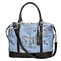 Awst Lila Blue Toile Pattern Travel Bag with Tassel
