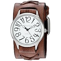 Nemesis Women's 'Always Summer Series' Quartz Stainless Steel and Leather Watch, Color:Brown (Model: DSFX108W)