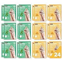 Original Derma Beauty Hand Mask 24 Pairs Restoring Cica + Moisturizing Vitamin E Hydrating Hand Mask Set Moisturizing Hand Mask Gloves (Assort #1) Hand Repair Gloves Hand Care Hand Soothing Gloves