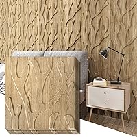Art3d 3D Textured Wall Panel for Interior Wall Decor, Trunk in Maple, 12-Tile 19.7 x 19.7in.