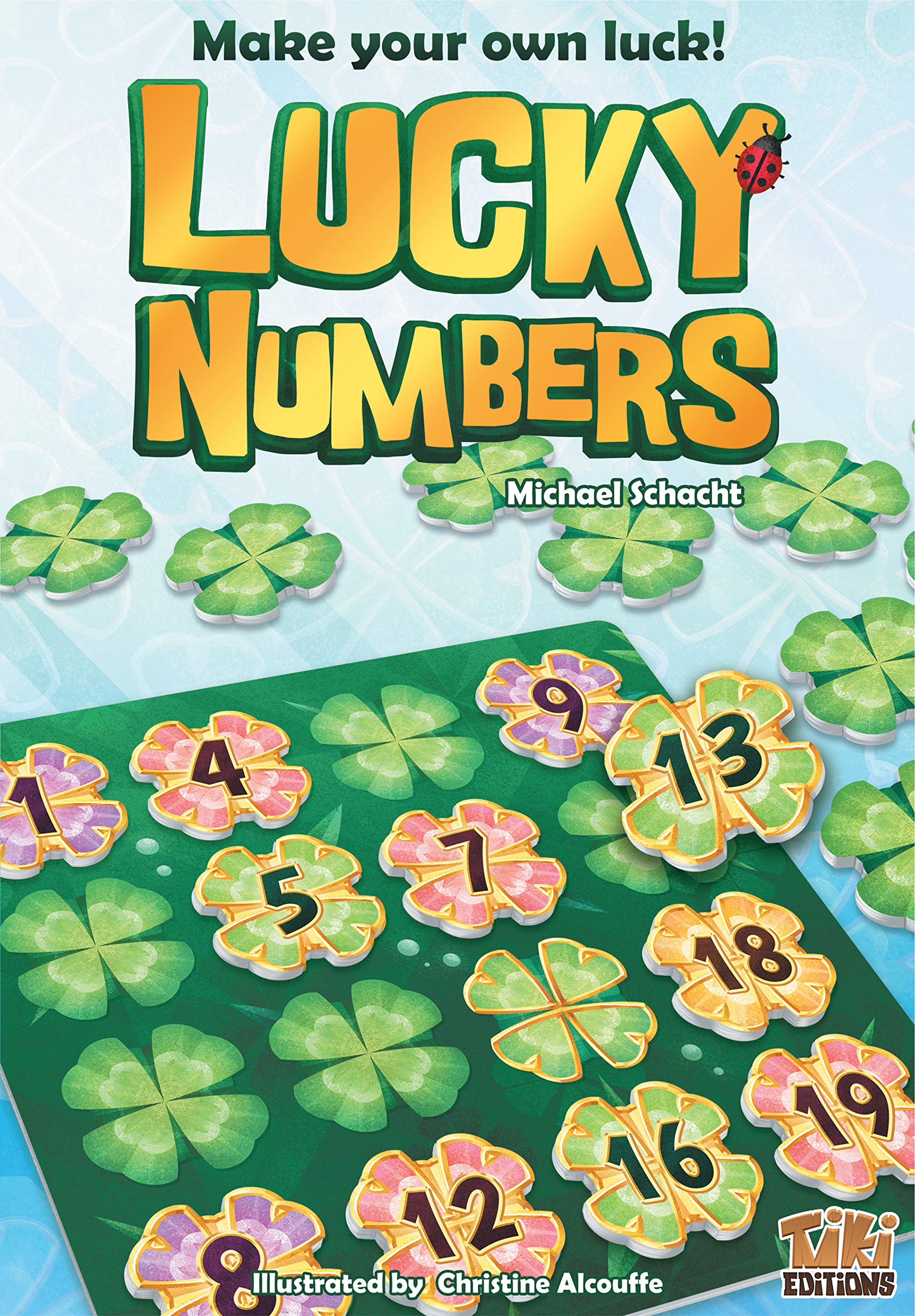 Tiki Editions Lucky Numbers - Be First to Complete Your Garden; 1 Rule - Numbers in Each Row & Each Column Must be Arranged in Ascending Order; Draw, Place or Swap Clovers, 1-4 Players, 20 min, 8+
