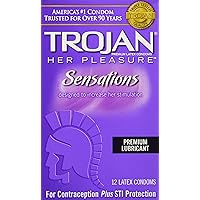 Trojan Her Pleasure Sensations Lubricated Latex Condoms-12 ct (Quantity of 3)