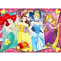 Disney Princess Heartsong 60 Piece Glitter Jigsaw Puzzle for Kids – Every Piece is Unique, Pieces Fit Together Perfectly
