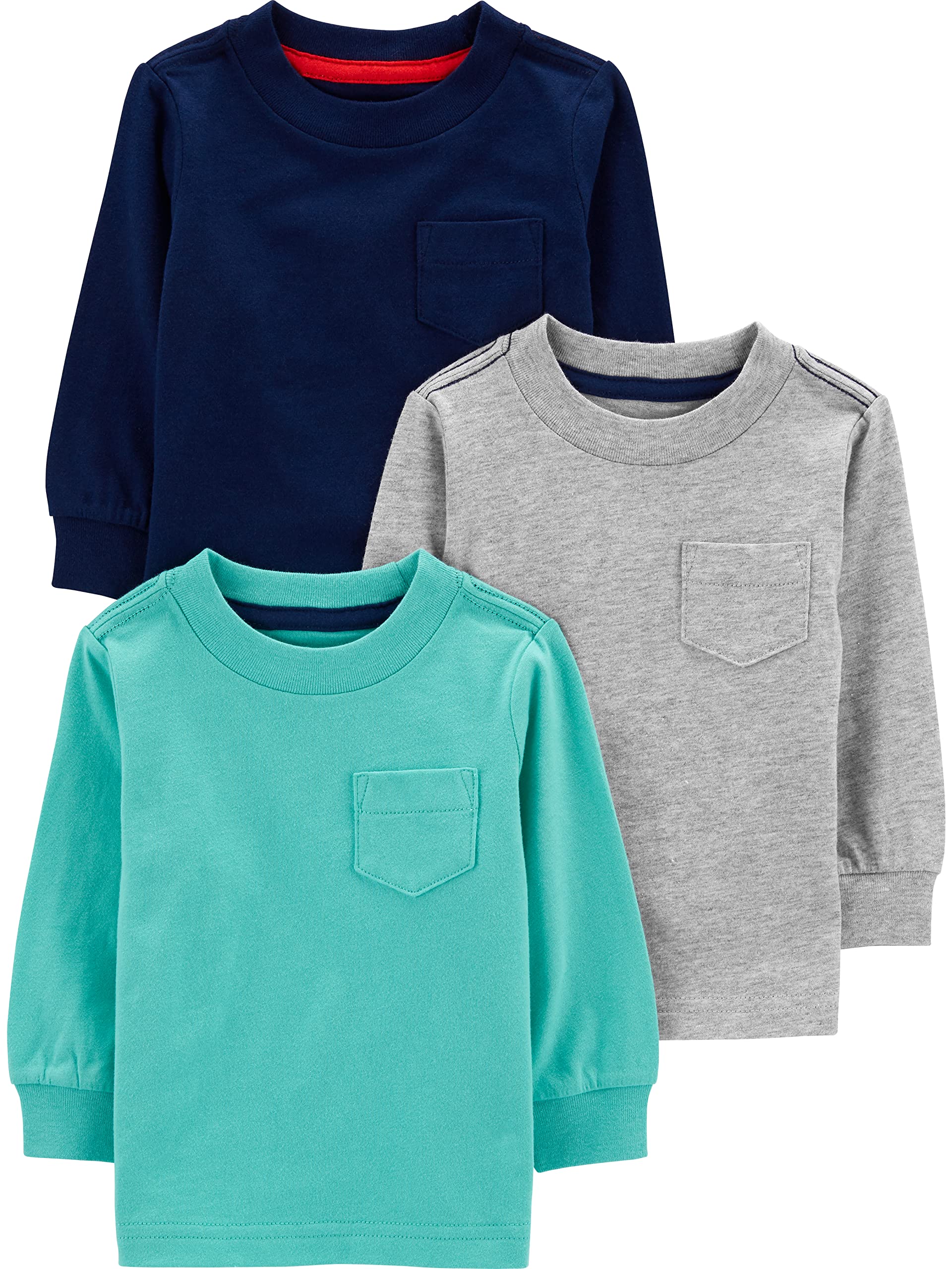 Simple Joys by Carter's Boys' Long-Sleeve Shirts, Pack of 3