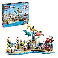 LEGO Friends Beach Amusement Park, Toy Fair with Technic Movement Elements, Animal Figures, Carousel and Wave Machine, Gift Idea 41737