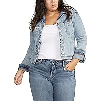 Silver Jeans Co. Women's Plus Size Fitted Denim Jacket-Legacy