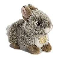 Aurora® Adorable Miyoni® Tots Baby Bunny Stuffed Animal - Lifelike Detail - Cherished Companionship - Gray 7 Inches