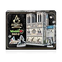 Wrebbit3D – Assassin’s Creed Unity - Notre-Dame 3D Jigsaw Puzzle - 860 Pcs, Includes References from Ubisoft’s Video Game, Using Unique ¼” Thick Foam Back Jigsaw Puzzle Pieces Providing Sturdy Design