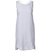 Emporio Armani Women's Sleeveless Linen Yarn Dyed Strip Dress