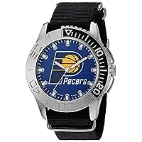 Game Time Men's 'Starter' Metal and Nylon Quartz Analog Watch, Color:Black (Model: NBA-STA-IND)