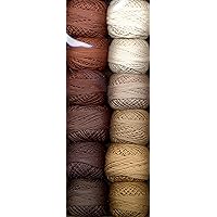 Valdani Size 12 Perle Cotton Embroidery Thread Delicious Chocolate Collection (PC12-DChocolate)