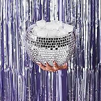Disco Ball Ice Bucket - Last Disco Bachelorette Party Decorations | Groovy Barware, 70s Birthday Cocktail Accessories, Wedding, Champagne, Retro Mirrored Drinkware, Trendy Spring Home Decor