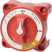 Blue Sea Systems 5511e e-Series Battery Switch Dual Circuit Plus, Red