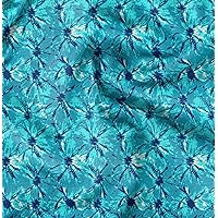 Soimoi Cotton Voile Blue Fabric - by The Yard - 42 Inch Wide - Batik Tie & Dye - Batik Bloom: Artistic Patterns in Tie & Dye Printed Fabric