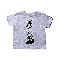 Skateboard Toddler Tee/Unisex Crew Neck Tshirt/Kickflip Over Jaws/Shark