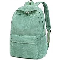 School Backpack for Teens Large Corduroy Bookbag Lightweight 17 inch Laptop Bag for Girls Women Casual High School College Work (Green, 17 inch)