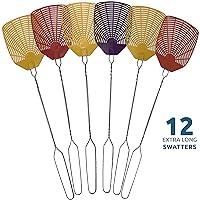 Bug & Fly Swatter – Extra Long Handle 12 Pack Fly Swatters – Indoor/Outdoor – Pest Control flyswatter