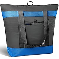 Rachael Ray Jumbo Chillout Thermal Tote, Insulated Soft Sided Cooler Bag, Foldable Reusable and Leak Proof Food Grocery Bag, Portable Travel Cooler, Hot or Cold Carrier, Black
