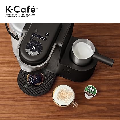 Keurig K-Cafe Single Serve K-Cup Coffee, Latte and Cappuccino Maker, Dark Charcoal