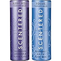 Sleep Well & Focus Aromatherapy Essential Oils Balm Gift Set - for Restful Sleep & Alertness - All-Natural Blends of Lavender, Ylang Ylang, Rosemary, Cedarwood