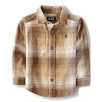 Baby Boys' and Toddler Long Sleeve Plaid Flannel Button Up Shirt