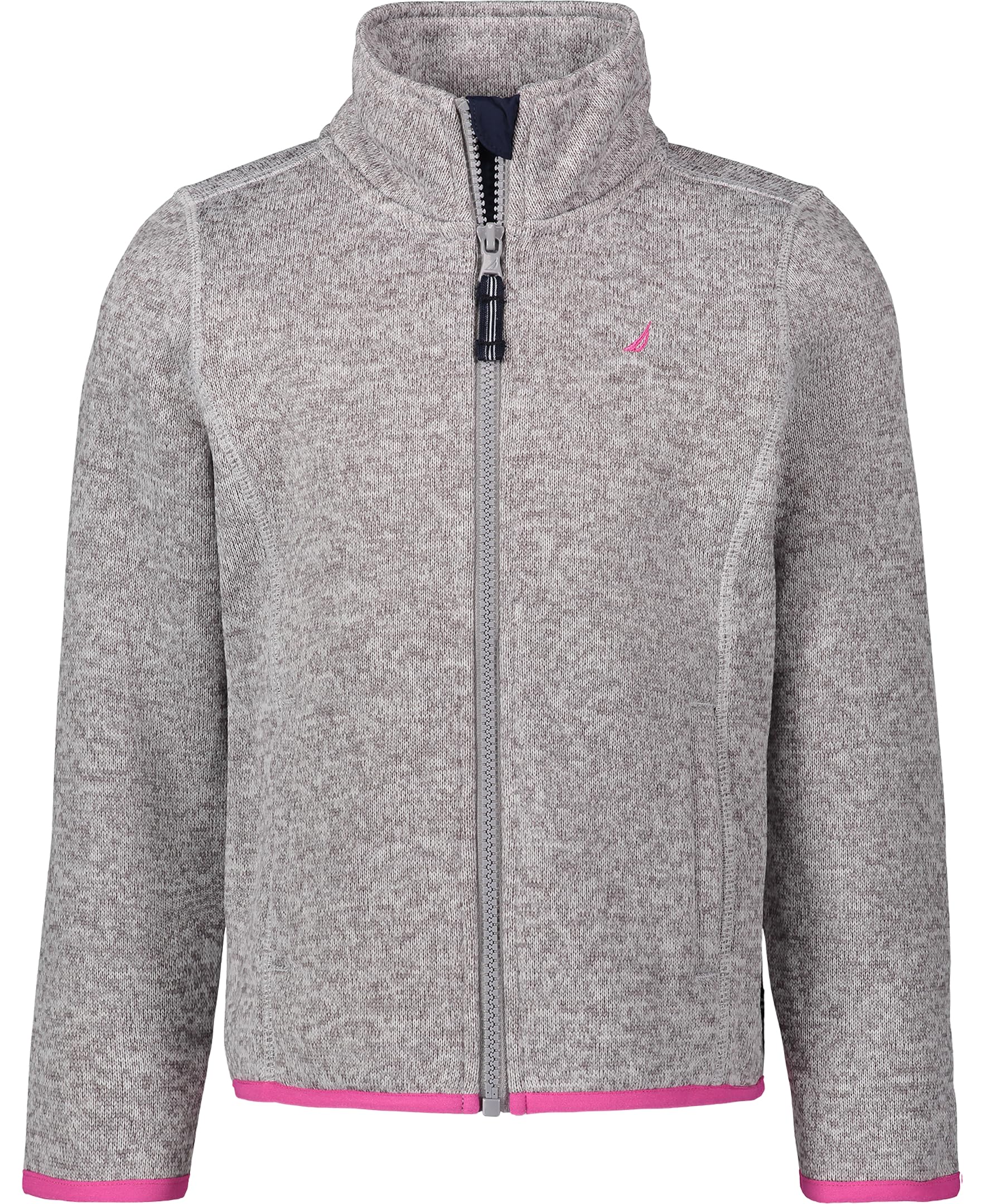 Nautica Girls' Full-Zip Fleece Jacket, Signature Logo Design, Lightweight & Wind Resistant