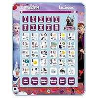 LEXiBOOK Disney Frozen, Educational Bilingual Learning Tablet, Learn Letters Numbers Words Spelling and Music, English/Spanish Languages, Blue, JCPAD002FZi2